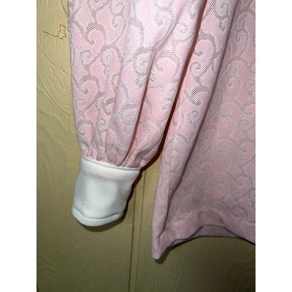 Vintage 70's Shirt Womens Small Pointed Disco Collar Burnout Polyester Button Up - Picture 4 of 9